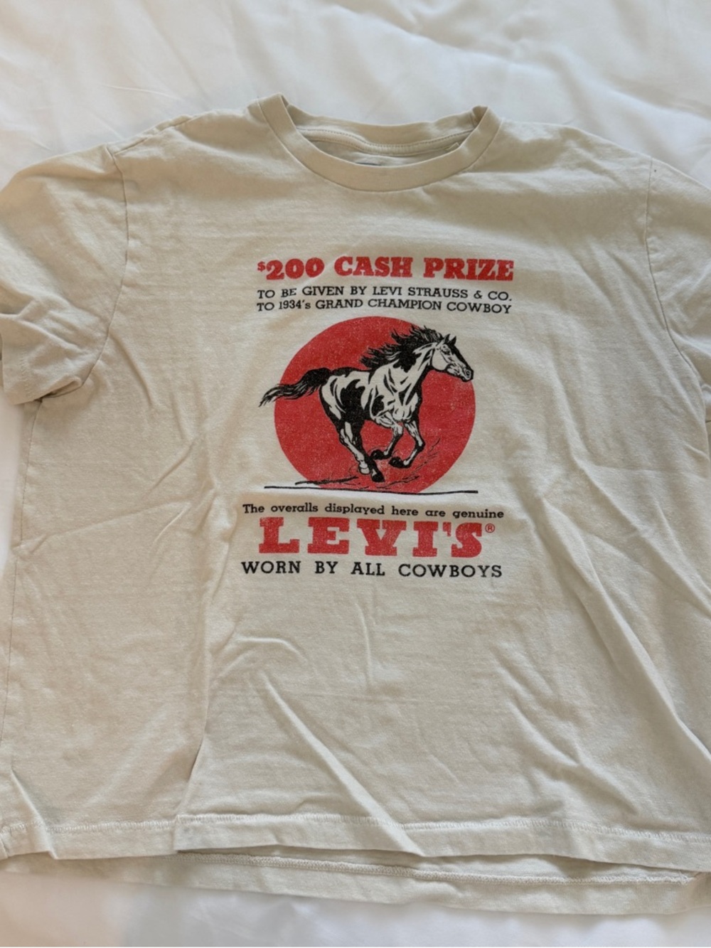 Levi's White Graphic Tee with Horse Print